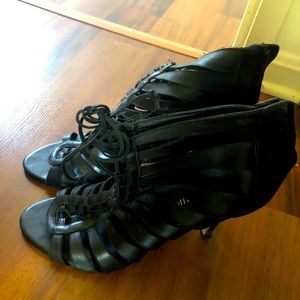 Ivanka Trump - Black Leather Strappy Sandal/Heel